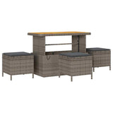 Garden Dining Set Grey Poly Rattan 42007925