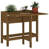 Garden Planter with Folding Tabletop Honey Brown Solid Wood Pine 825124