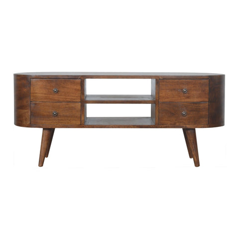 Chestnut Rounded Entertainment Unit IN894