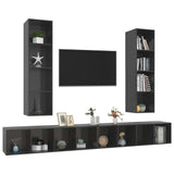 Wall-mounted TV Cabinets 4 pcs High Gloss Grey Engineered Wood 3079897