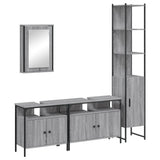 4 Piece Bathroom Furniture Set Grey Sonoma Engineered Wood 3214808