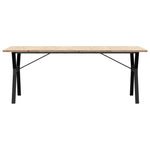 ZNTS Dining Table Y-Frame 200x100x75.5 cm Solid Wood Pine and Steel 3282789