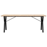 ZNTS Dining Table Y-Frame 200x100x75.5 cm Solid Wood Pine and Steel 3282789