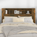 Headboard Cabinet Smoked Oak Engineered Wood 160x18.5x104.5 cm 817273