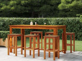 Bar Stool Set of 6 Natural Wood Solid Acacia Wood 74 cm height 3115990