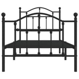 Metal Bed Frame without Mattress with Footboard Black 90x200cm 353450