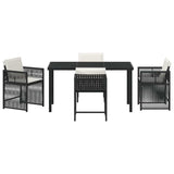 Garden Dining Set 5 pcs Black Poly Rattan 3380770
