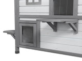 2-Story Indoor or Outdoor Cat House W/ Escape Door, Cat Shelter, White T3398P552658