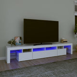 TV Cabinet with LED Lights White 230x36.5x40 cm 3152786