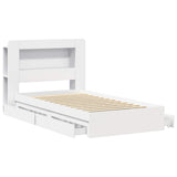 Bed Frame with Storage White 75 x 190 cm Engineered Wood 3433616