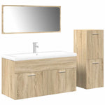 ZNTS 4 Piece Bathroom Furniture Set Sonoma Oak Engineered Wood 3325028