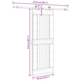 Sliding Door NARVIK 85 x 210 cm Natural and Black 3445319