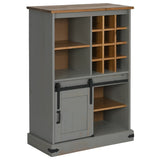 Wine Cabinet HALDEN with Wine Racks and Sliding Door Grey Pine 4018447