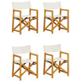 4 Piece Folding Garden Chairs Cream White Fabric 3208916