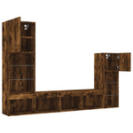 4 Piece TV Wall Units with LED Smoked Oak Engineered Wood 3216651