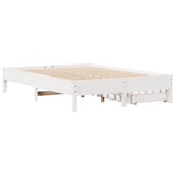 Bed Frame without Mattress White 140x190 cm Solid Wood Pine 3301723