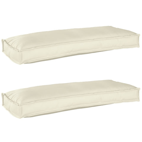 ZNTS Pallet Cushions for Bench 2 pcs Cream 100x40x8 cm Oxford Fabric 42001690