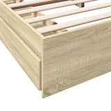 Bed Frame with Drawers without Mattress Sonoma Oak 200x200 cm 3280631
