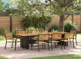 Garden Dining Set 9 pcs Black and Brown Poly Rattan 3365446
