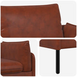 2-Seater Sofa Shiny Brown 188 x 81 x 89 cm Faux Leather 42048628