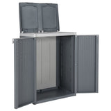 Trash Bin with 2 Doors Grey 65x45x88 cm PP 364058