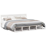 Bed Frame without Mattress White 180x200 cm Super King Solid Wood Pine 3302304