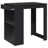 ZNTS Bar Table Black 102x70x103.5 cm Engineered Wood 3309322