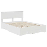 Bed Frame with Headboard White 140 x 200 cm Engineered Wood 3410886