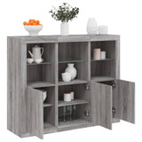 Sideboards with LED Lights 3 pcs Grey Sonoma Engineered Wood 3209105