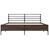 Bed Frame without Mattress Smoked Oak 150x200 cm King Size 3280049