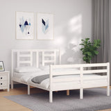 Bed Frame without Mattress White 140x190 cm Solid Wood 3194682