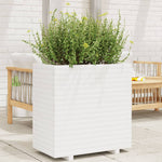 ZNTS Garden Planter White 70x40x72 cm Solid Wood Pine 3282630