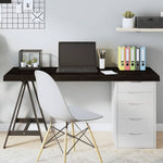 Table Top Dark Brown 140x50x cm Treated Solid Wood Oak 3156443