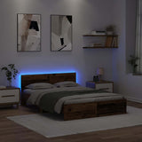 Bed Frame with Headboard Old Wood 160 x 200 cm Engineered Wood 3403613