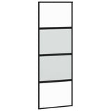 Sliding Door with Hardware Set Black 76x205 cm Tempered Glass 3375829