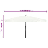 Garden Parasol Sand and Anthracite 395 x 395 x 245 cm Polyester 42003644