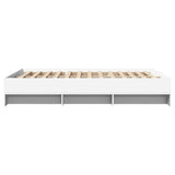 Bed Frame White Engineered wood Double Bed Frame Rectangular 3295660
