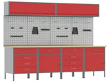 Work Cabinet Set with Drawer with Storage Manual 10 pcs Red 3321493