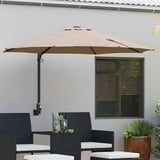 Garden Parasol Taupe 248 x 248 x 148 cm Polyester and Steel 42003230