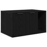 Cat Litter Box Enclosure Black Oak 80x50x45 cm Engineered Wood 865987