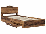Bed Frame with Headboard Old Wood 90 x 200 cm Engineered Wood 3413655