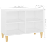 TV Cabinet with Solid Wood Legs White 69.5x30x50 cm 805923