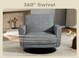 Upholstered Swivel Accent Chair with Thick Padding, Grey T3398P554105