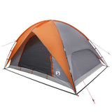 Camping Tent with Rainfly Water-resistant Dome Grey and Orange 42028532