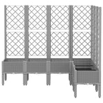 Garden Planter with Trellis Light Grey 160x120x142 cm PP 367937
