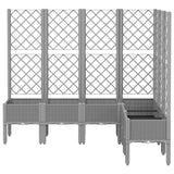 Garden Planter with Trellis Light Grey 160x120x142 cm PP 367937