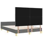 ZNTS Bed Frame in Dark Grey, 140x200 cm, Fabric 3344810