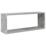 Wall Cube Shelf 4 pcs Concrete Grey 60x15x23 cm Engineered Wood 807146