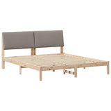 Bed frame Brown and taupe 200 x 200 cm Solid pine wood 3394361