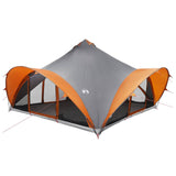 Tipi Tent Grey and Orange 18-Person Polyester and Steel 42028621